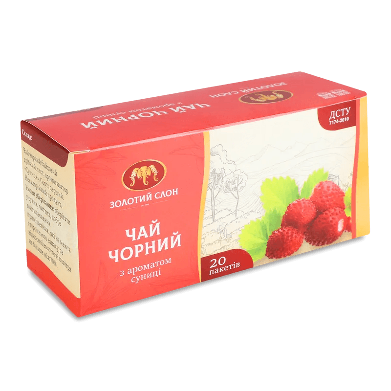 Чай Золотий Слон чорний Суниця флоупак б/я