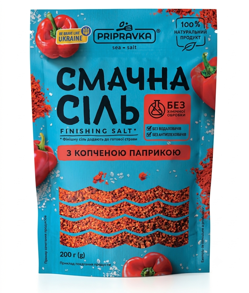 Сіль морська з копченою паприкою "Смачна сіль"