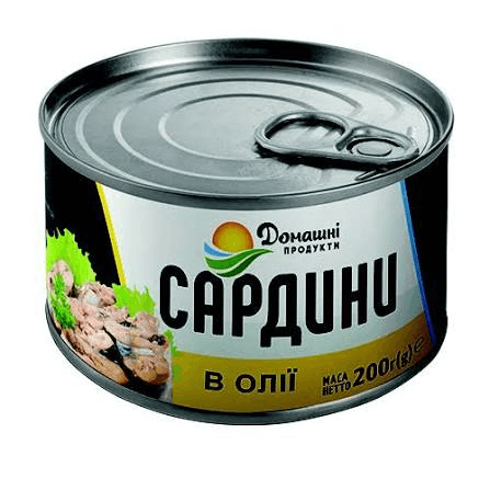 Домашні продукти Сардина в томат.соусі жерстяна банка ключ
