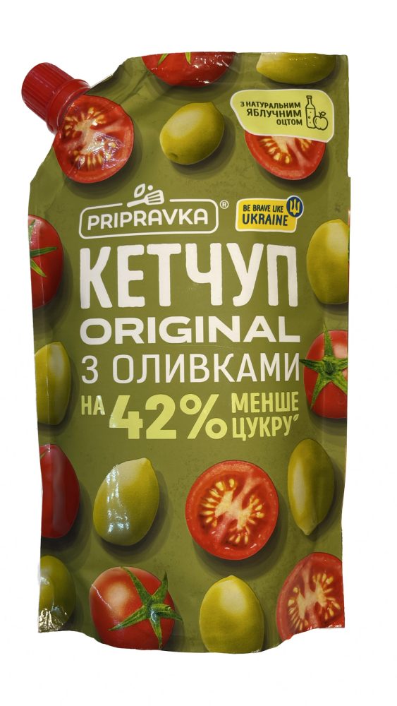 Кетчуп "Original з оливками" дой-пак Pripravka на 42% менше цукру