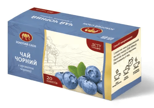 Чай Золотий Слон чорний Чорниця флоупак б/я