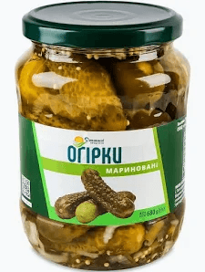 Домашні продукти Огірки (6-9см) мариновані 680гг*12шт