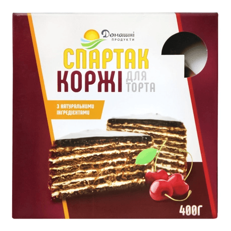 Домашні продукти Коржі"Спартак" шоколадні