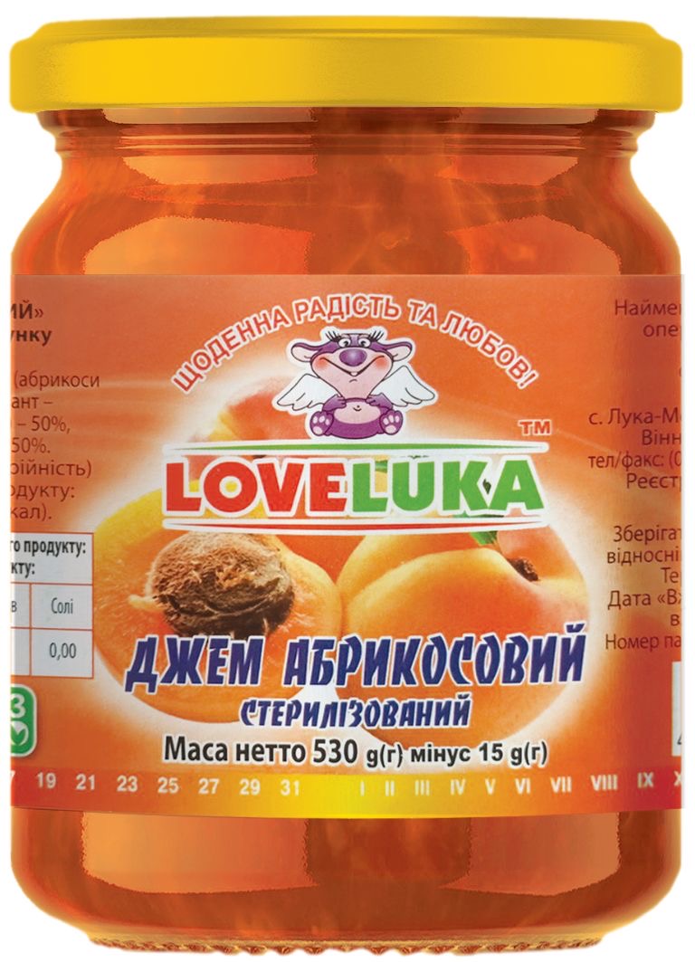 Джем абрикосовий ТМ"LOVELUKA"