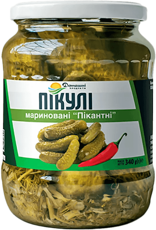 Домашні продукти Огірки (Пікулі) мариновані Пікантні