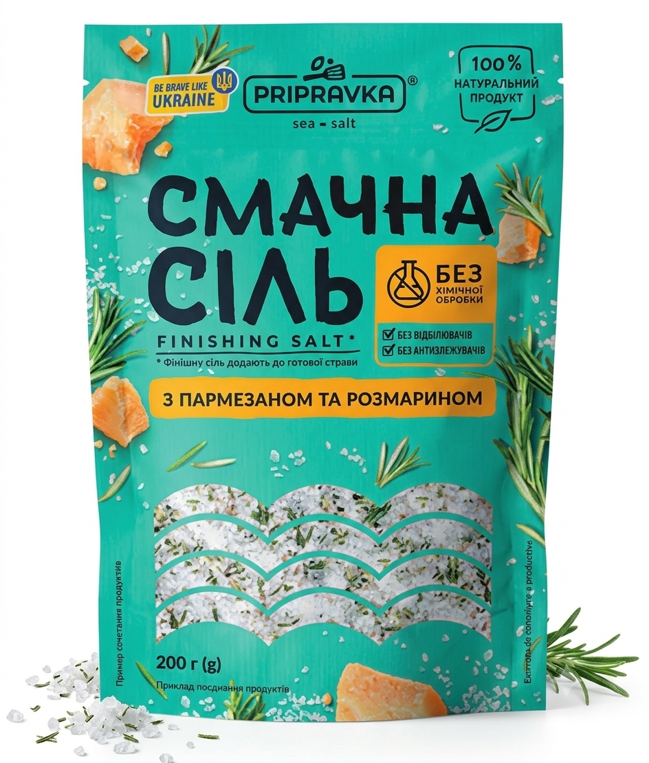 Сіль морська з пармезаном та розмарином "Смачна сіль"